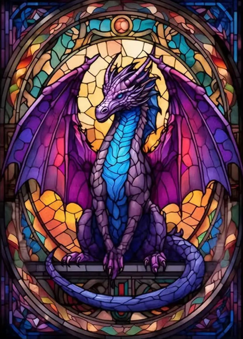 Lienzo "Dragón Místico" – 30x40 cm (Diamante redondo)