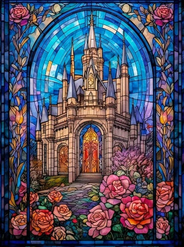 Lienzo “Castillo de Cristal” –  30x40cm (Diamantes redondos)