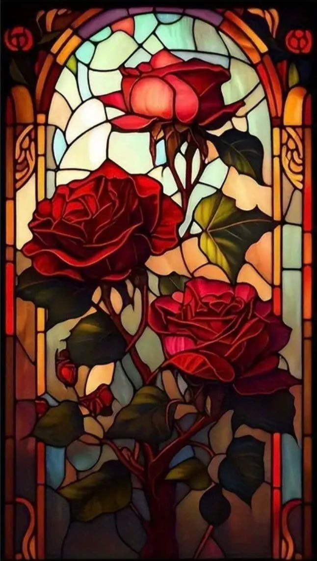 Lienzo "Rosas Rojas" – 30x40 cm (Diamante redondo)