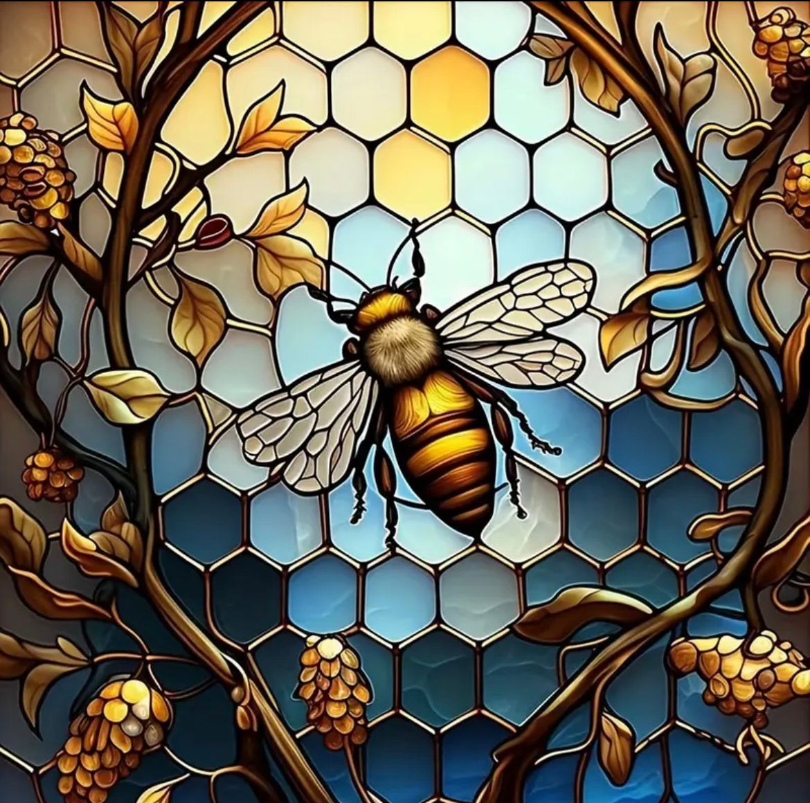 Lienzo "Abeja Dorada" – 30x40 cm (Diamante redondo)