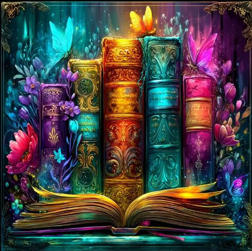 Lienzo "Biblioteca Encantada" – 50x50 cm (Diamante cuadrado)