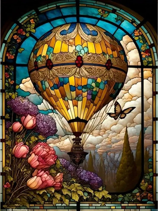 Lienzo "Globo de Ensueño" – 30x40 cm (Diamante redondo)
